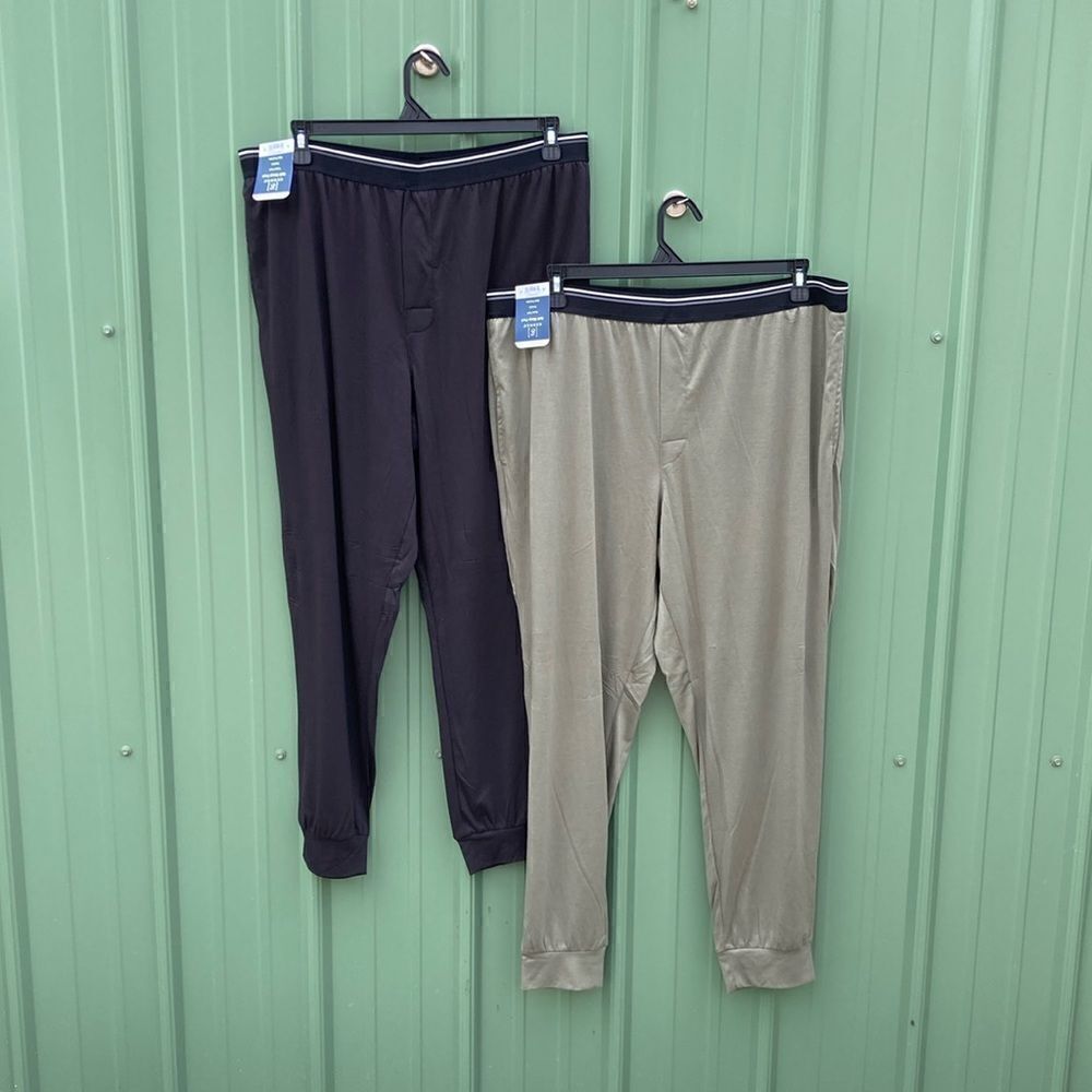 Soft Lightweight Jogger Elastic Waist Pajama Sleep Lounge 2-Pack Pant Size XL